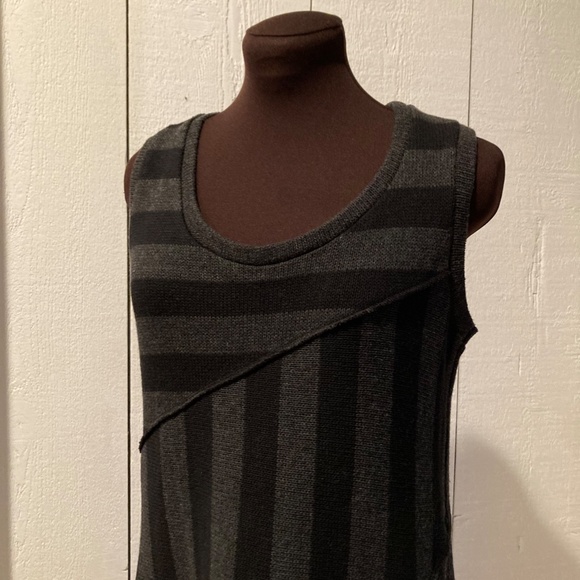 Luukaa Gray & Black Striped Wool Tunic Jumper Size Small NWT - Picture 3 of 13
